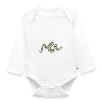 Schlange Geschenk Schlangenliebhaber - Baby Bio-Langarm-Body - Weiß - Vorne