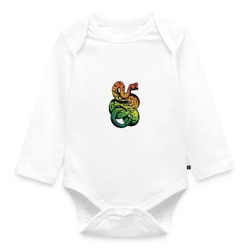 Schlange Geschenk Schlangenliebhaber - Baby Bio-Langarm-Body - Weiß - Vorne