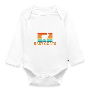 Ziegengeschenk Ziegenliebhaber Geschenk - Baby Bio-Langarm-Body - Weiß - Vorne