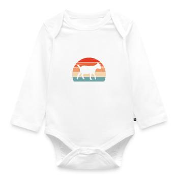 Ziegengeschenk Ziegenliebhaber Geschenk - Baby Bio-Langarm-Body - Weiß - Vorne