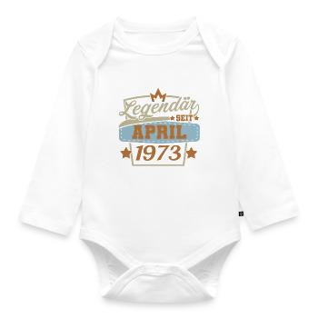 Legendär seit April 1973 geburtstag retro Sprüche - Baby Bio-Langarm-Body - Weiß - Vorne