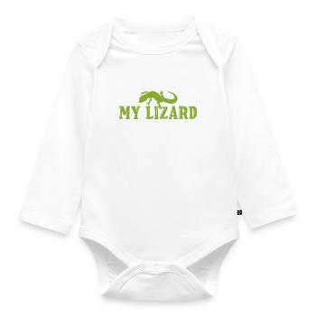 Lizard Lover Lizard Gift Lizard Propriétaire - Body Bébé bio manches longues - blanc - Devant