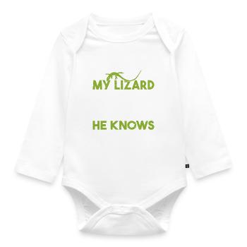 Lizard Lover Lizard Gift Lizard Propriétaire - Body Bébé bio manches longues - blanc - Devant