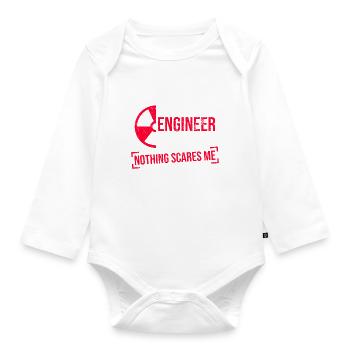 Kernkraftwerk Und Kernenergie Mutter - Baby Bio-Langarm-Body - Weiß - Vorne