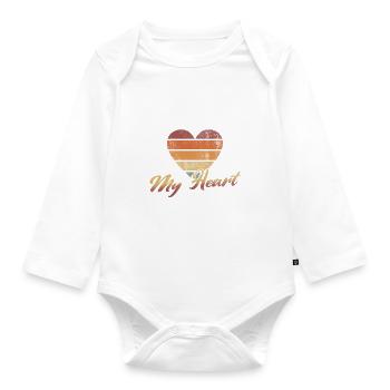 First Father's Day Dad First Time Dad Gift - Organic Longsleeve Baby Bodysuit - white - Front