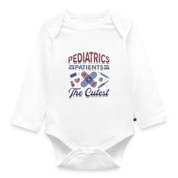 Pädiatrie, Unsere Patienten Sind Die Süßesten - Baby Bio-Langarm-Body - Weiß - Vorne
