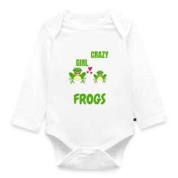 Animal Lovers Girl Toad Animal Gift Frog - Organic Longsleeve Baby Bodysuit - white - Front