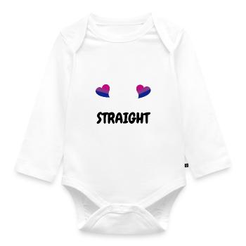 Bi Pride LGBTQ Bisexuell Herz Geschenk Bisexuell - Baby Bio-Langarm-Body - Weiß - Vorne