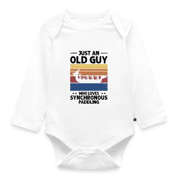 Dragon boat crew and dragon boating - Organic Longsleeve Baby Bodysuit - white - Front
