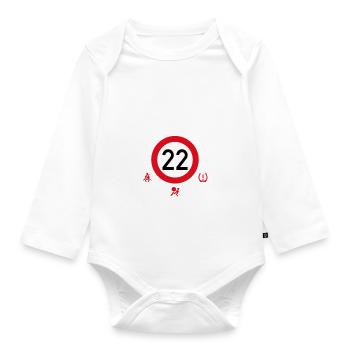 22. Geburtstag Schonend Behandeln 22 Tempolimit 22 - Baby Bio-Langarm-Body - Weiß - Vorne