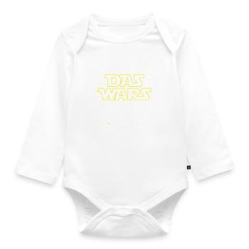 Das Wars Einzelkind Große Schwester Sterne - Baby Bio-Langarm-Body - Weiß - Vorne