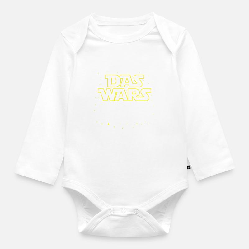 Das Wars Einzelkind Große Schwester Sterne - Baby Bio-Langarm-Body - Weiß