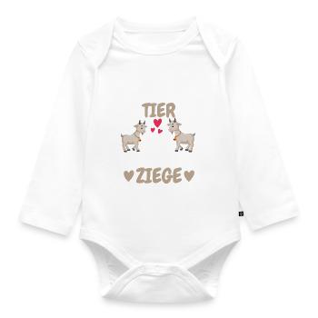 Bauernhof Tier Spirituelles Tier Geschenk Ziege - Baby Bio-Langarm-Body - Weiß - Vorne