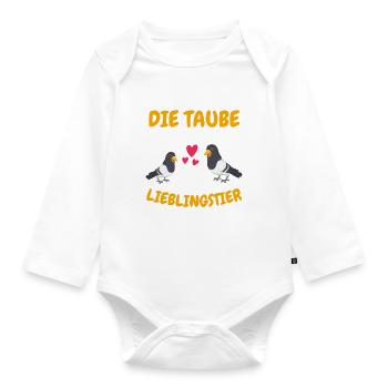 Vogel Lieblingstier Taubenrennen Geschenk Taube - Baby Bio-Langarm-Body - Weiß - Vorne