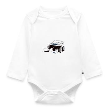 Geländewagen - Baby Bio-Langarm-Body - Weiß - Vorne