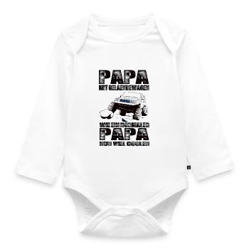 Geländewagen - Baby Bio-Langarm-Body - Weiß - Vorne