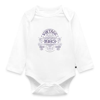 Vintage 1983 Birthday Vintage - Organic Longsleeve Baby Bodysuit - white - Front