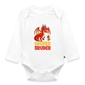 Großer Bruder 2024 Drache - Baby Bio-Langarm-Body - Weiß - Vorne