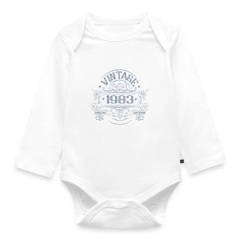 Jahrgang 1983 Geburtstag Jahrgang - Baby Bio-Langarm-Body - Weiß - Vorne