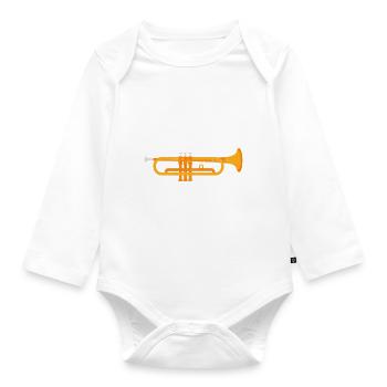 Trumpet Trumpet Player - Organic Longsleeve Baby Bodysuit - white - Front