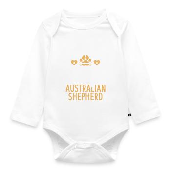 Cadeaux pour berger australien - Body Bébé bio manches longues - blanc - Devant