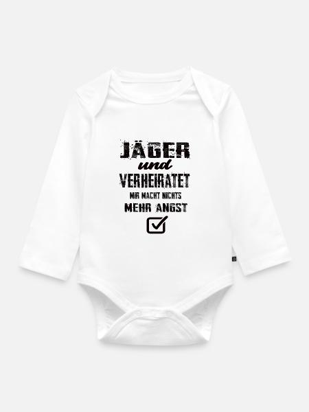 Jäger und Verheiratet - Baby Bio-Langarm-Body - Weiß