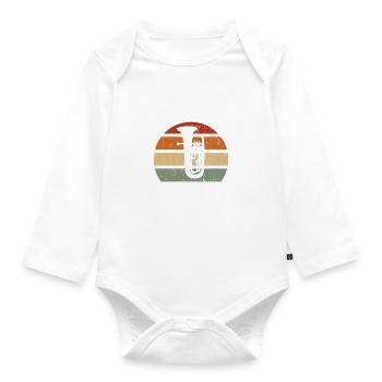 Euphonium-design Für Blechblasinstrument Und - Body Bébé bio manches longues - blanc - Devant