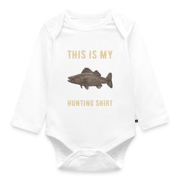 Pêcheurs à la ligne de pêche au doré jaune - Body Bébé bio manches longues - blanc - Devant