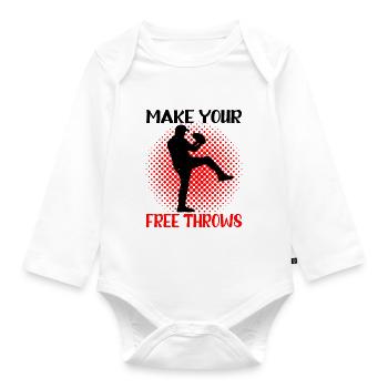Make Your Free Throws 3 - Organic Longsleeve Baby Bodysuit - white - Front