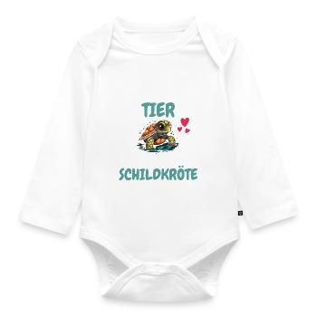 Zootier Mein spirituelles Tier ist die Schildkröte - Baby Bio-Langarm-Body - Weiß - Vorne