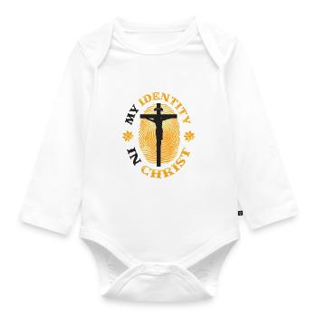 My Identity In Christ, Christianity - Organic Longsleeve Baby Bodysuit - white - Front