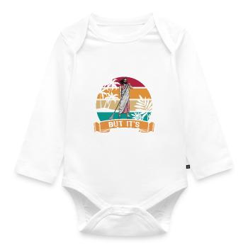 I don t walk on water but it s close - Jesus - SUP - Baby Bio-Langarm-Body - Weiß - Vorne