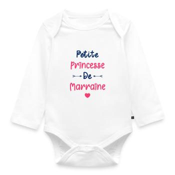 Petite princesse de marraine - Body Bébé bio manches longues - blanc - Devant