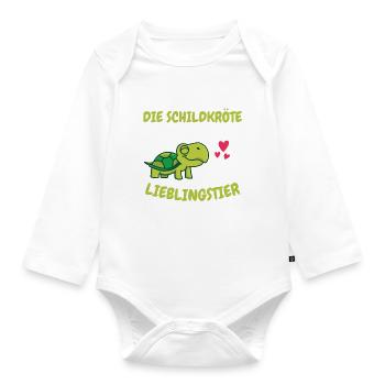 Lieblingstier Meerestier Tier Geschenk Schildkröte - Baby Bio-Langarm-Body - Weiß - Vorne