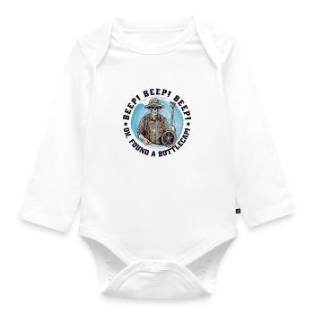 Metal Detector Probdler Probe Funny Beep-Beep - Organic Longsleeve Baby Bodysuit - white - Front