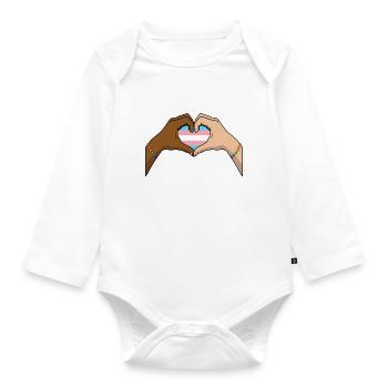 Transgender Trans LGBTQ - Baby Bio-Langarm-Body - Weiß - Vorne