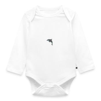 Dolphin Lovers Sea Creatures Protect Heartbeat - Organic Longsleeve Baby Bodysuit - white - Front