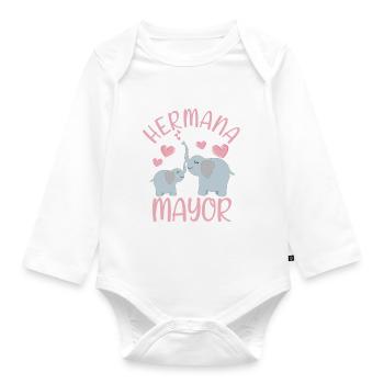 Niñas Dulce Elephant Futura Hermana Mayor - Organic Longsleeve Baby Bodysuit - white - Front