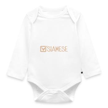 Siamesische Katze Geschenke - Baby Bio-Langarm-Body - Weiß - Vorne