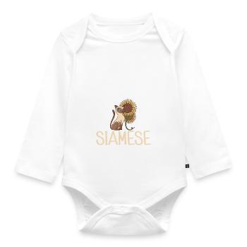 Cadeaux de chat siamois - Body Bébé bio manches longues - blanc - Devant