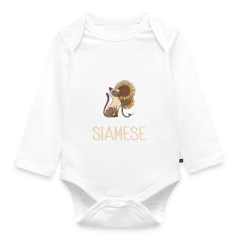 Siamese Cat Gifts - Organic Longsleeve Baby Bodysuit - white - Front