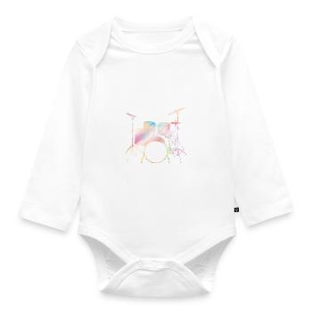 Drummers Drummers Drummers Drummers - Organic Longsleeve Baby Bodysuit - white - Front