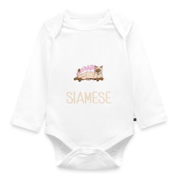 Cadeaux de chat siamois - Body Bébé bio manches longues - blanc - Devant