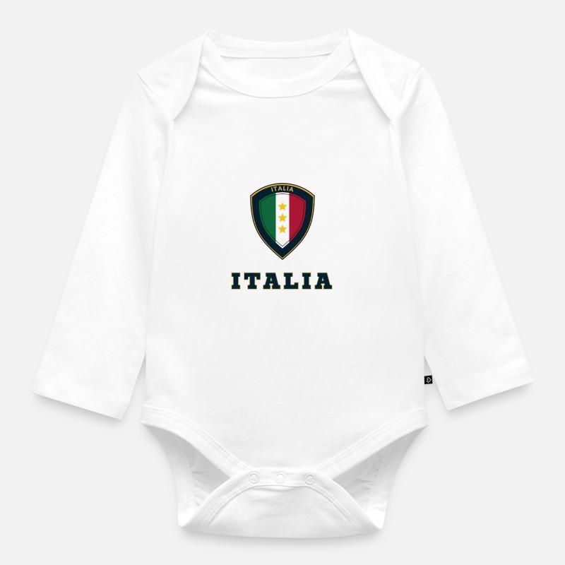 ITALIA - Body Bébé bio manches longues - blanc