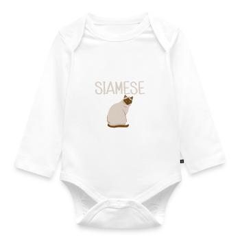 Cadeaux de chat siamois - Body Bébé bio manches longues - blanc - Devant
