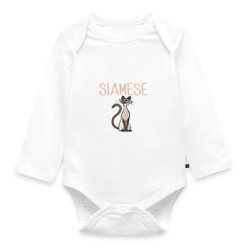 Cadeaux de chat siamois - Body Bébé bio manches longues - blanc - Devant