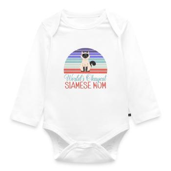 Cadeaux de chat siamois - Body Bébé bio manches longues - blanc - Devant