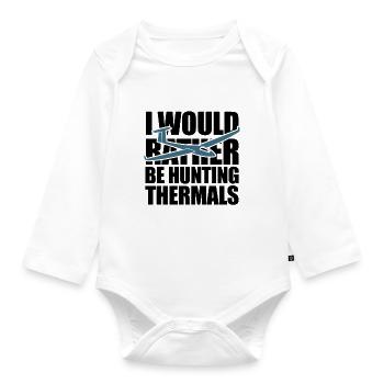 I would rather be hunting thermals - Glider - Organic Longsleeve Baby Bodysuit - white - Front