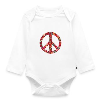 Flower Child for Life - Hippie Costume - Organic Longsleeve Baby Bodysuit - white - Front