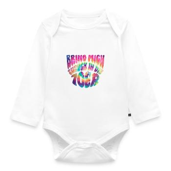 Bring Mich Zurück In Die 70er - Hippie Kostüm 70er - Baby Bio-Langarm-Body - Weiß - Vorne